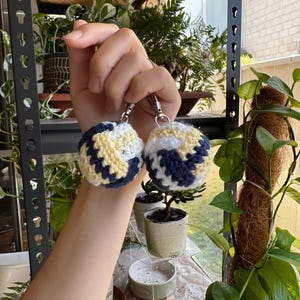 crochet volleyball keychain