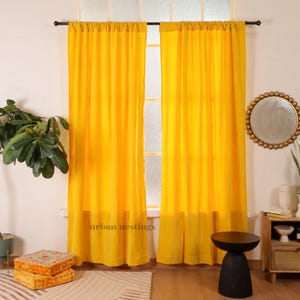 Rideaux en velours jaune extra longs pour le salon, rideau en velours doux et luxueux, rideaux semi-occultants aux dimensions personnalisées, rideaux de porte