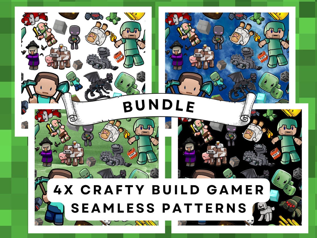 Crafty Gamer - Pattern Bundle - Gamer Seamless Pattern - Digital ...