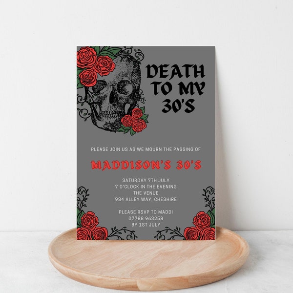Death to My 30s Invitation Etsy Death to My 30s Invitation Etsy