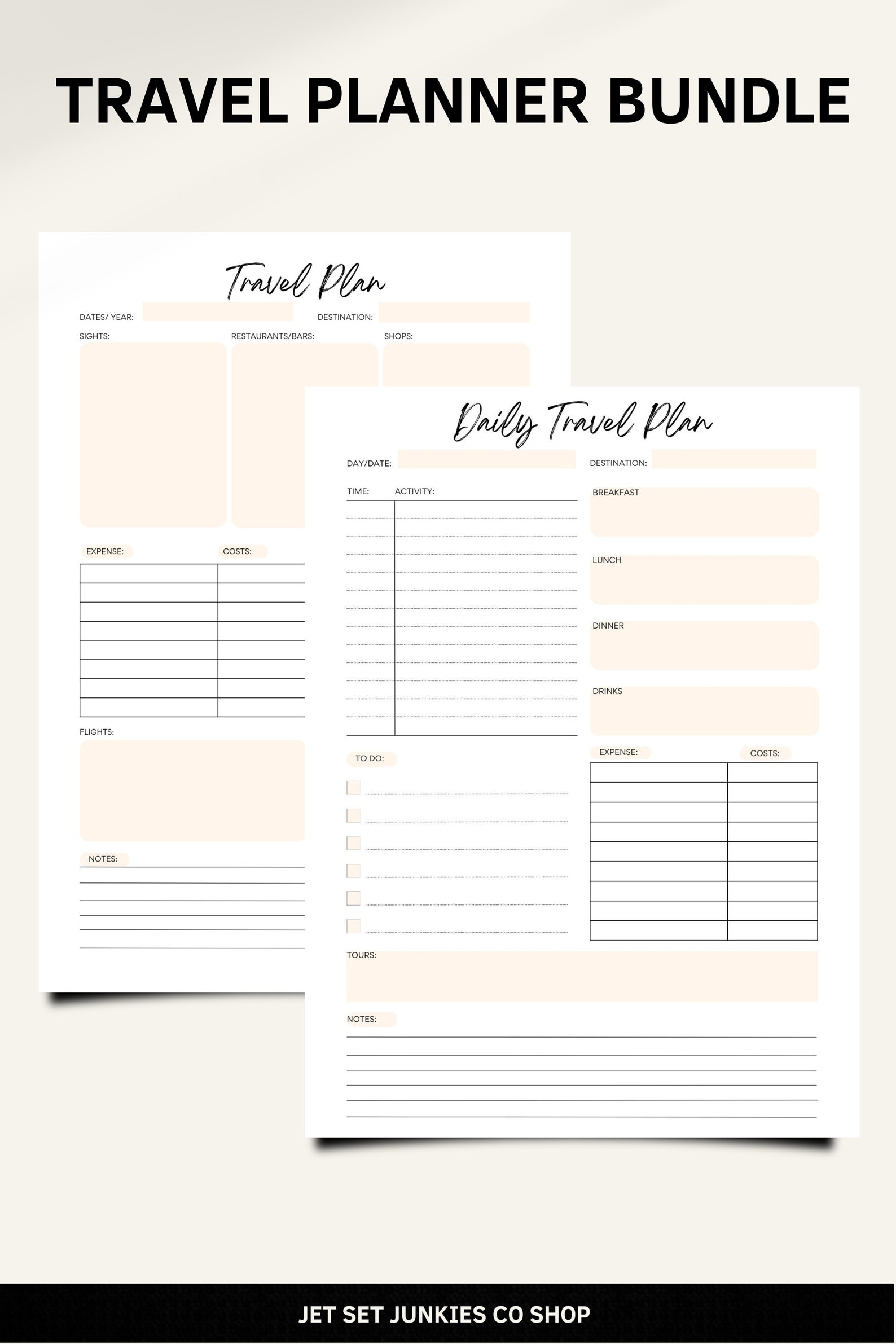 Daily Travel Planner Fillable Printable Holiday Vacation Etsy