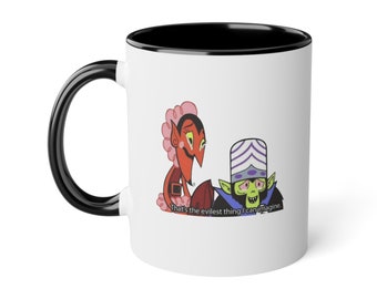 Mojo Jojo and HIM Powerpuff Girls Inspired Ceramic Mug, 11oz