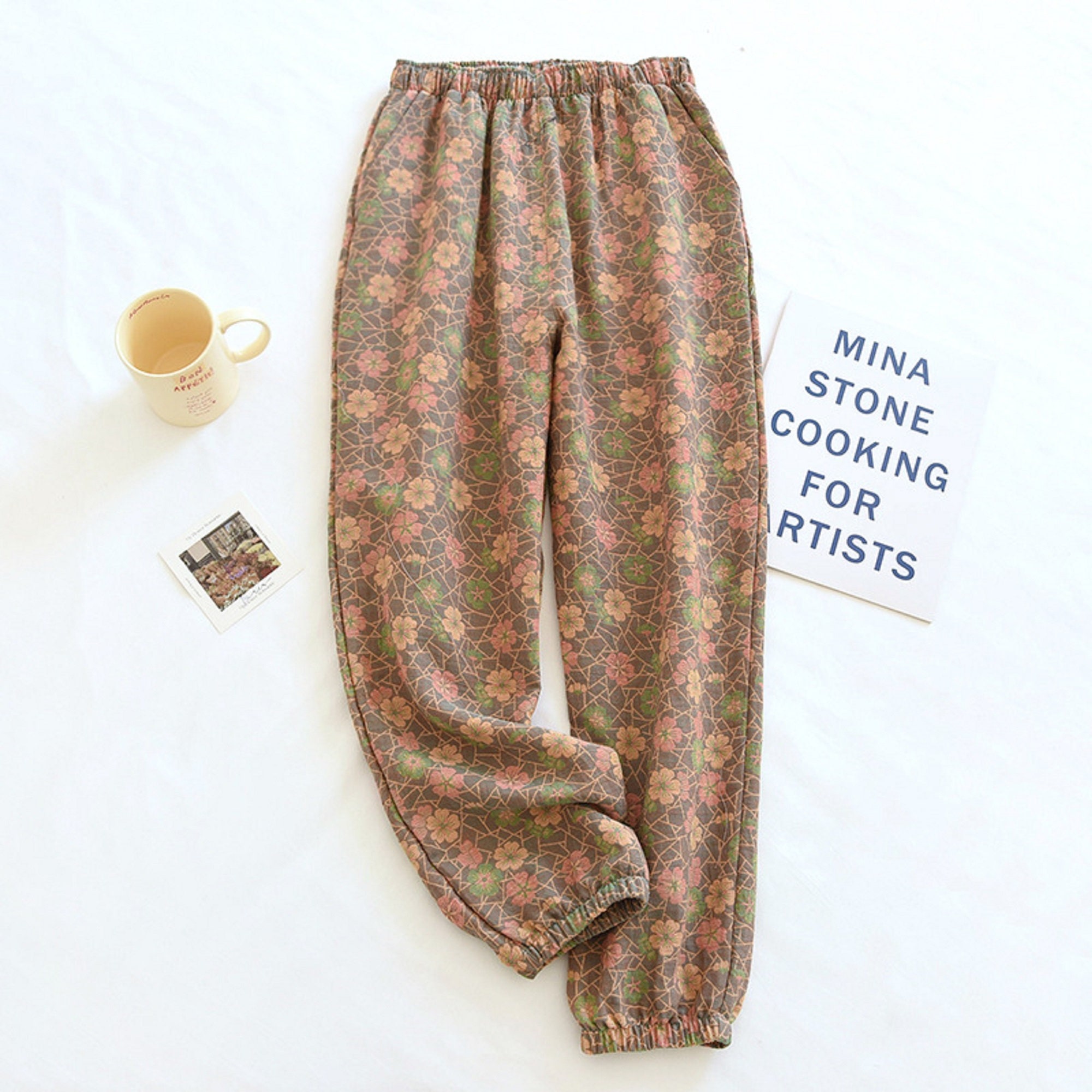 Women's Spring Summer Cotton Pajamas Crepe Pants Quality - Etsy