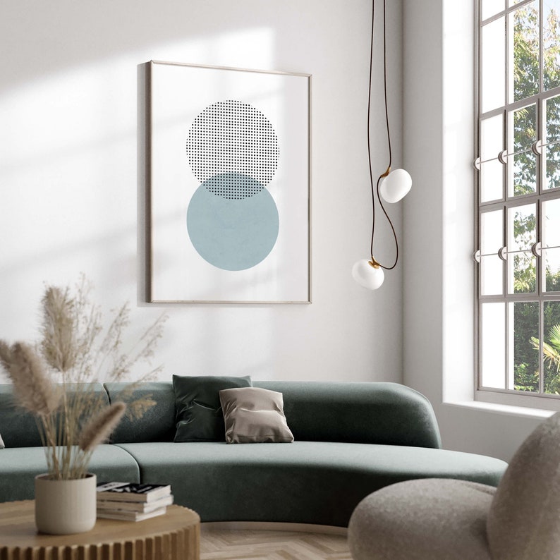 Light Blue Abstract Art Print Etsy