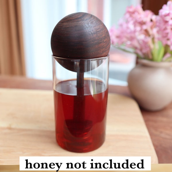 Slim Honey Pot with Walnut dipper