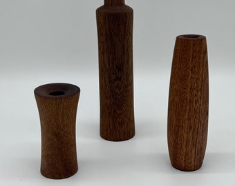 Bud Vase Trio Mahogany