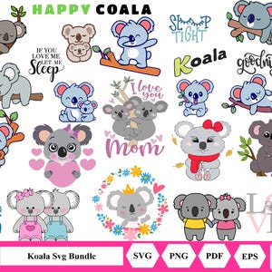 Koala SVG file Koala Bear Svg Koala family Svg, Koala cut file, Wild Animal Svg, Koala clipart, Cute Koala Png, Australia Svg t-shirt design