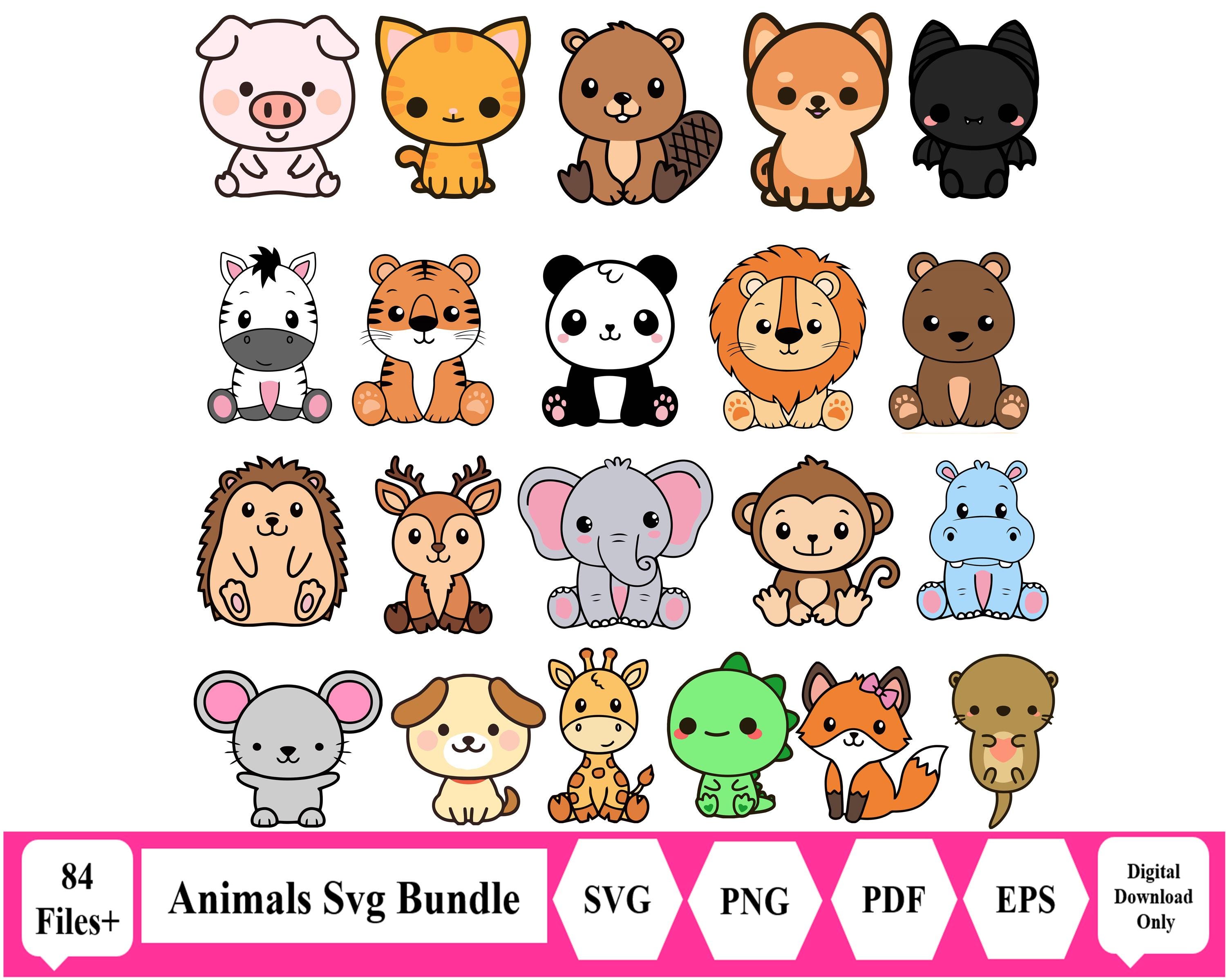 Cute animal drawings easy for kids - Etsy België, image size:3000x2400