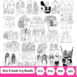 Pacote SVG Melhores Amigos | SVG Melhores Amigos | SVG Dia da Amizade | Svg Amigos para sempre | Svg Amizade feminina | Svg BFF | Clipart de Amizade