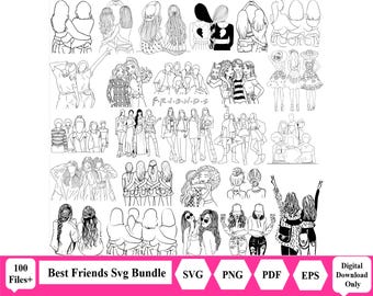 Ensemble SVG Meilleurs amis | Meilleurs amis SVG | Journée de l'amitié SVG | Amis pour toujours Svg | Amitié féminine Svg | petite amie Svg | Clipart amitié