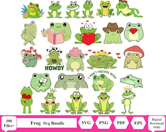 Niedlicher lustiger Frosch svg png Niedliches trendiges Frosch-Design Perfekt für T-Shirts, Tassen, Aufkleber, Tragetaschen und mehr niedlicher COWBOY FROSCH SVG