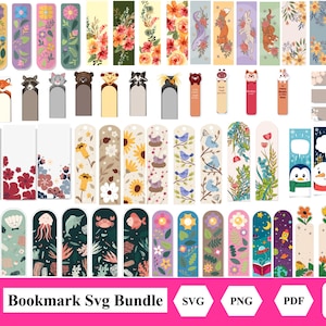 Bookmark SVG Bundle, Bookmark Template Svg, Reading Svg, Floral Bookmark Design See Animals Bookmark Svg, Animal Bookmark Svg, Christmas SVG