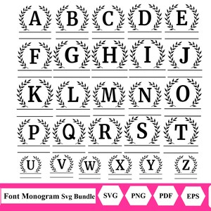 Font Monogram Svg Bundle, Split Monogram Letters Svg, Family Monogram Svg, Monogram Font Alphabet, Monogram Svg Files, Cut File For Cricut