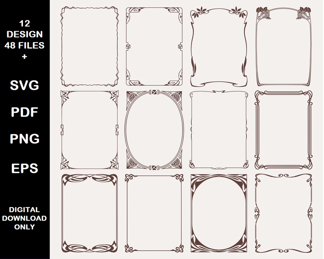 Frame SVG Bundle, Classic Frame Svg, Frame PNG, Frame Cut File, Frame