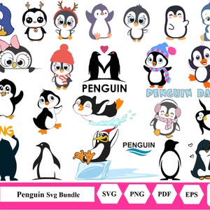 Penguin SVG Bundle, penguin svg, penguin clipart, penguin silhouette, penguin vector, penguin cut file, penguin cricut, svg files for cricut