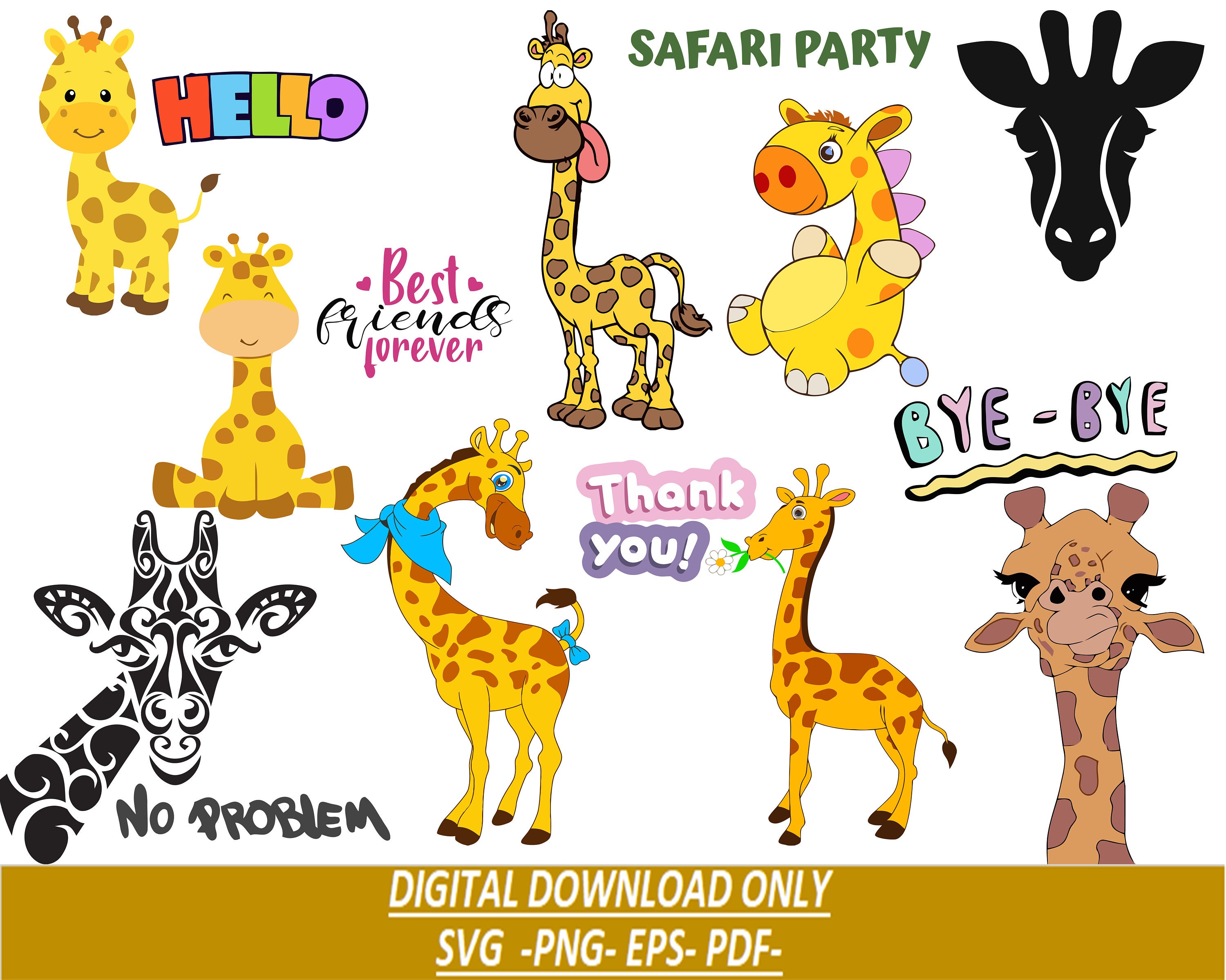 Giraffe SVG, PNG. Cricut, Silhouette Cut Files. Layered. Cute Baby ...