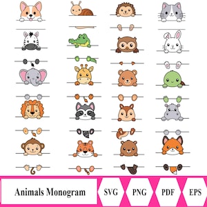 Woodland dier naam frame SVG gesneden bestand Cricut silhouet Split monogram student naamplaatje schoolklas label kinderen baby leraar herfst