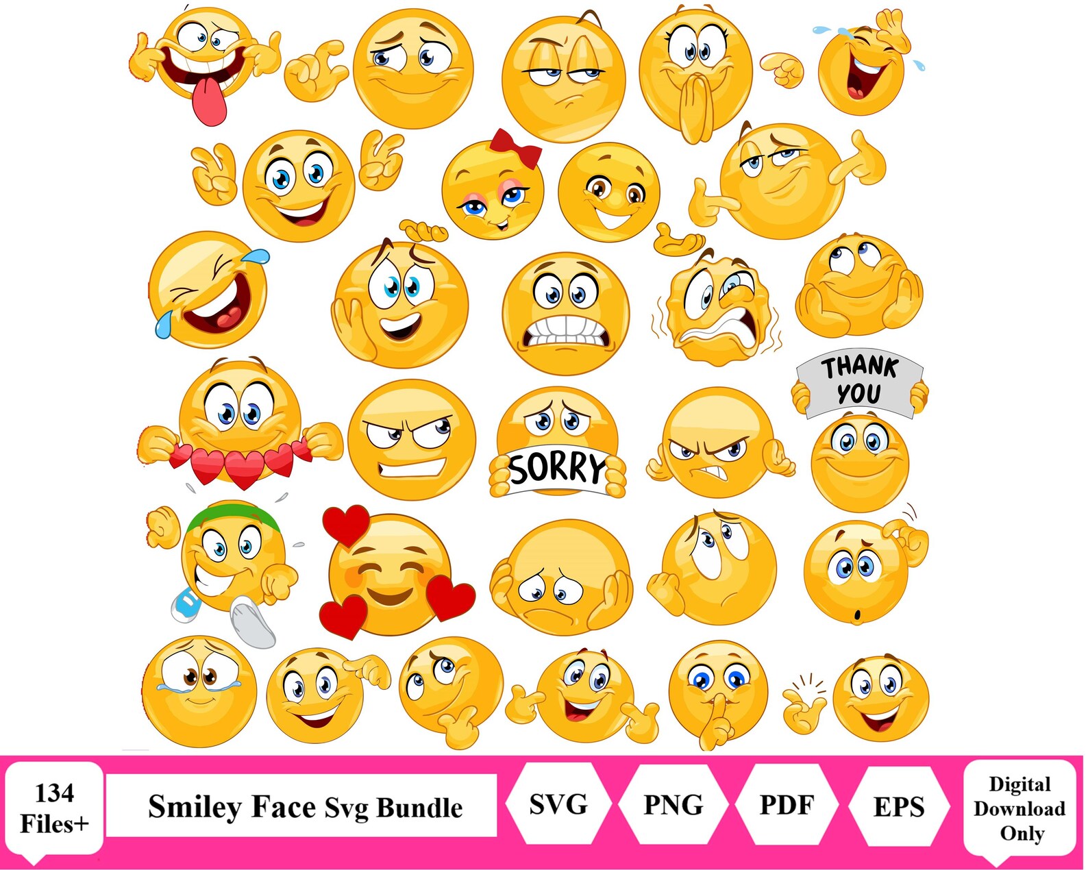 Smiley Face SVG Bundle, Smiley Face SVG, Smile SVG, Trippy Svg, Svg ...