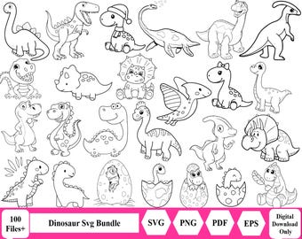 Dinosaur SVG, Dinosaurs Clipart, Svg Files, T-Rex SVG, Dinosaur Cut Files, Dinosaur svg bundle, cute dinosaur svg, t-shirt design svg,