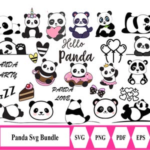 Panda Svg, Cute Panda Svg, Panda Face Svg, Kung Fu Panda Cut Files for Cricut Silhouette Files, Easy Cut, Instant Download