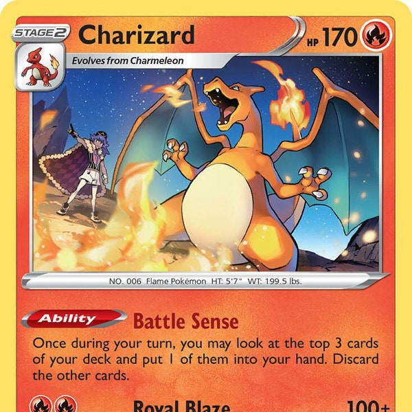 Art de carte Pokémon Charizard - Impression de collection à accès instantané - Parfait pour les fans de Pokémon et les joueurs ! TÉLÉCHARGEMENT NUMÉRIQUE