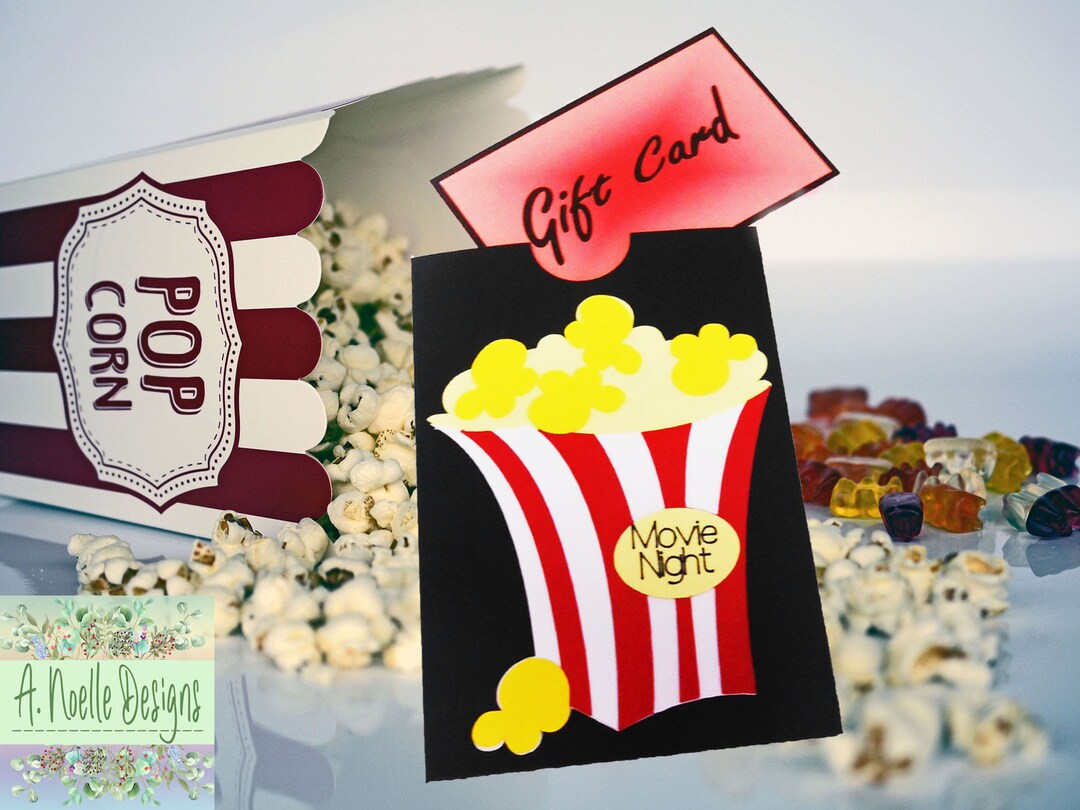 Movie Night Popcorn Bucket Gift Card Envelope - Etsy