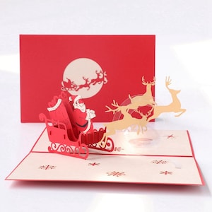 Carte de Noël pop-up 3D pour un ami pour la famille pour elle pour lui Carte de Noël Carte du Père Noël