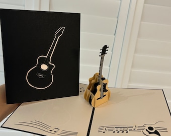 3d guitar pop up card for guitarist musician music lovers 12*15cm