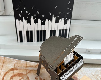 3d Piano pop up card for pianist musician music lovers 18.3 * 17.3 cm