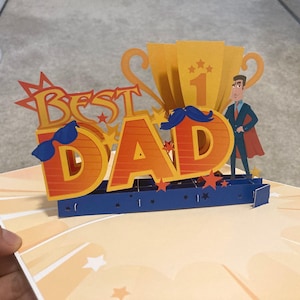 Biglietto pop-up 3D per papà, biglietto per la festa del papà, biglietto pop-up per lui, biglietto per il miglior papà