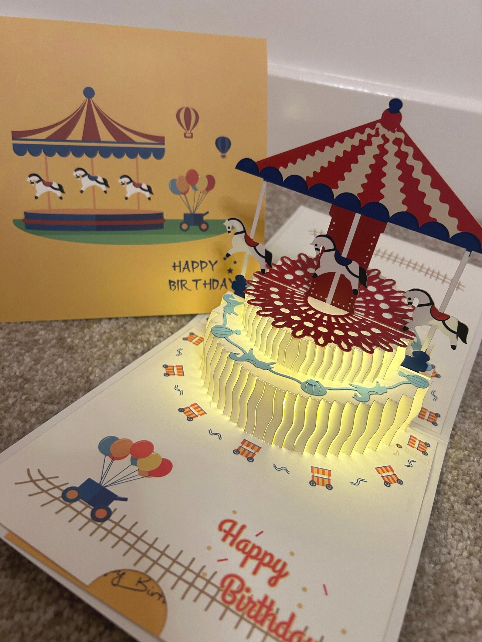 📢📢60%  OFF !! ⏰3D Pop-Up Musical Birthday Card with Money Holder