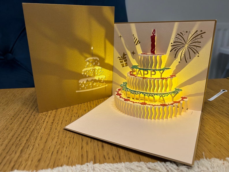 Musical Birthday Card For Boys - 3D Pirate Ship & Cake Pop-Up Card With Lights & Sound, For Ages 1-9