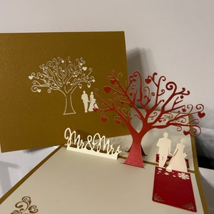 Cartão de casamento pop-up Cartão pop-up de dia dos namorados para casais