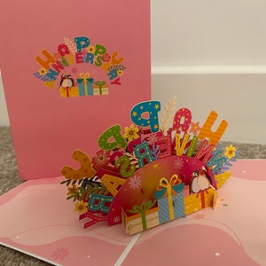 3D pop-up jubileumkaart aangepast aantal jaren