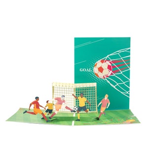 Tarjeta emergente de fútbol 3D, tarjeta deportiva para niños, tarjeta del día del padre, tarjeta en blanco para fanáticos del fútbol