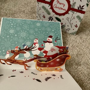 Carte de Noël pop-up 3D pour un ami pour la famille pour elle pour lui