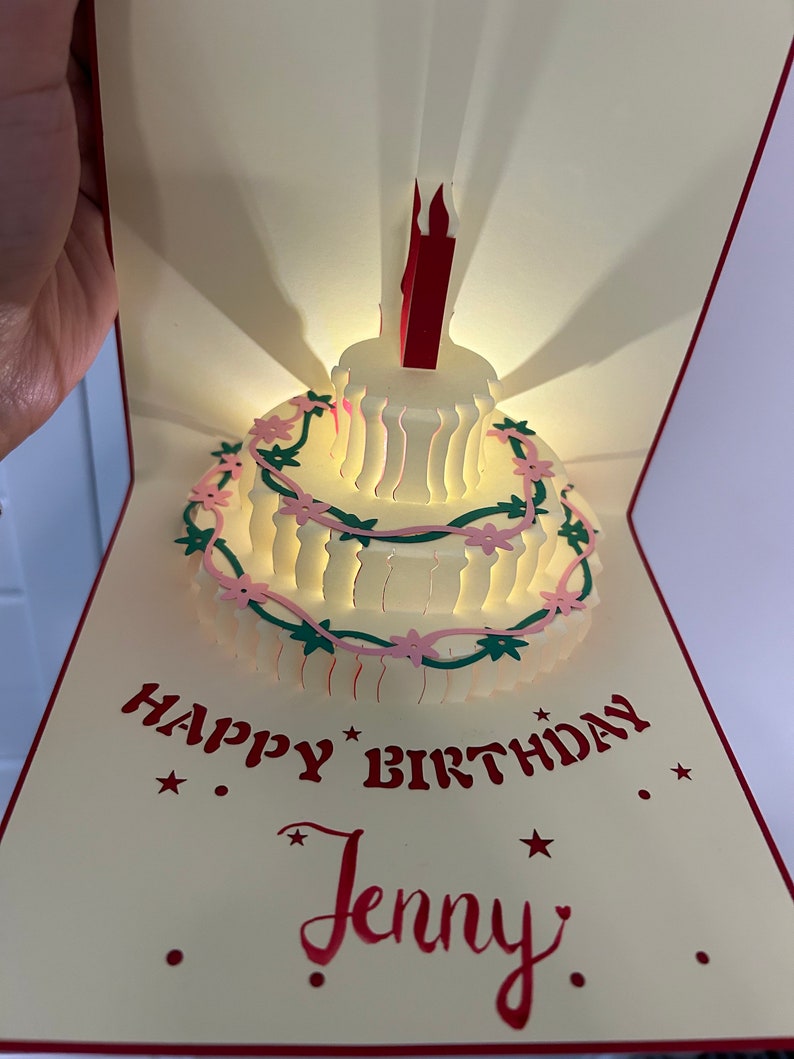 Pop up Musical Birthday Card 3D Birthday Card With Light Etsy