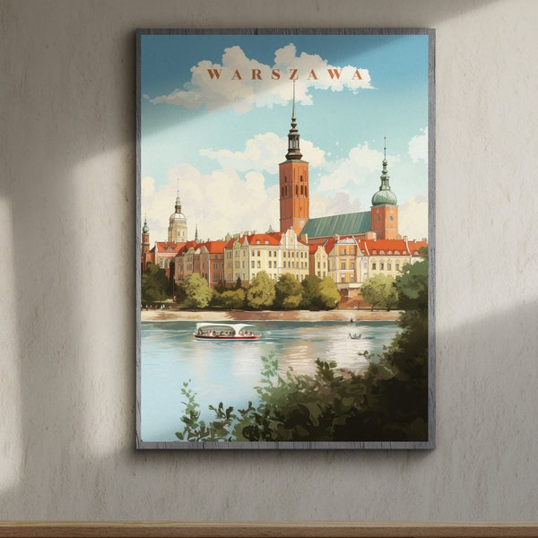 Polski Plakat, Warszawa Polska, Warsaw Poster, Poland Poster, Warsaw Travel Poster, Warsaw Art Print, Poland Art, Warsaw City Poster, Warsaw