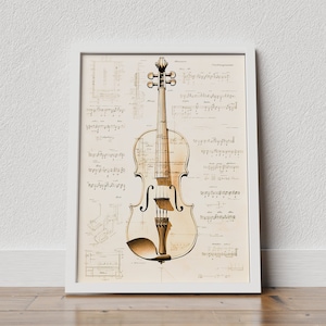 Vintage Violin Poster - Retro Music Decor, digital download, Jazz music poster, vintage music, inspire music poster, classic music poster