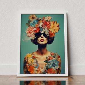 Póster divertido de arte pop para decoración del hogar, arte digital, collage de pósteres, diseño de collage, póster de chica de cigarrillos, póster de cigarrillos retro