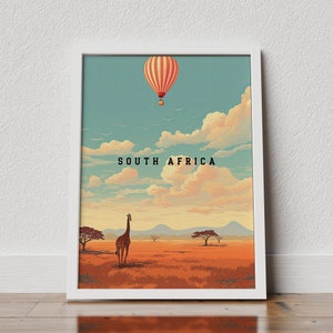 South Africa poster, Kruger National Park, Safari Wildlife Art, South Africa Safari, Africa travel print, Vintage South Africa Poster