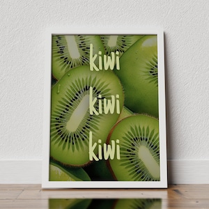 Kiwi Poster, Obst Poster, Kiwi Print, tropische Früchte, grüne Kiwi Früchte, Home Decor, Vintage Obst Poster, Obst Kunstdruck, Kiwi