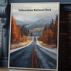 Yellowstone National Park art, Wyoming Poster, Yellowstone National Park Poster, Vintage Travel Poster, Yellowstone Poster, Yellowstone gift