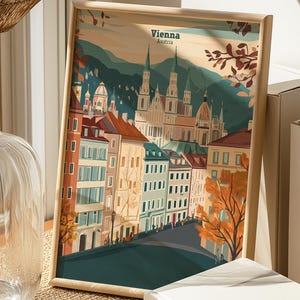Vienna Austria Poster, Vienna travel poster, Austria travel poster, Austria cityscape wall art, Vienna Illustration, Austria poster