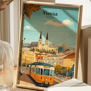 Vienna Austria Poster, Vienna travel poster, Austria travel poster, Austria cityscape wall art, Vienna Illustration, Austria poster