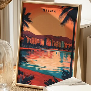 Malaga Spain Wall Art, Andalusia Watercolor Art, Malaga Gift, Spain Home Décor, Spain poster, Malaga Spain Travel Poster,Malaga Illustration