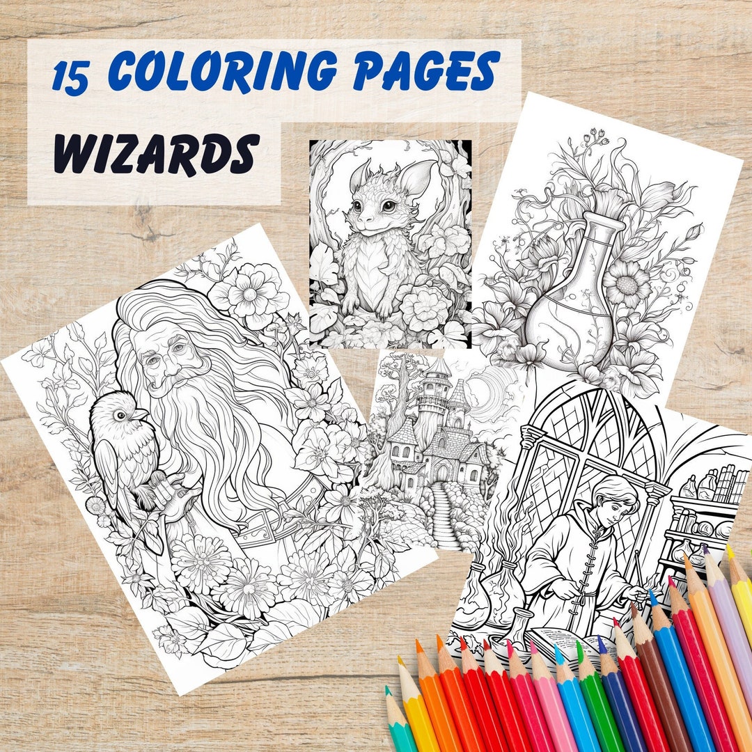 Coloring Pages for Kids, Wizards Coloring Pages, Magical Coloring Pages