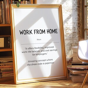 Work From Home Art, Definition print, Home Office Wall Art, Funny Home Office Decor, work from home poster, Funny Office Decor, office print