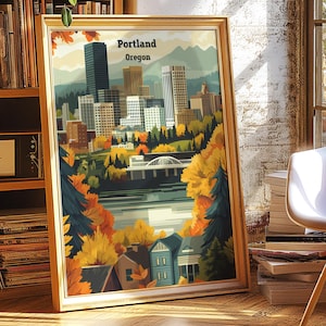Portland Poster, Portland Art, Portland Oregon Wall Art, Portland, Oregon Poster, OR Poster Downtown, Travel Art Printable, Oregon art