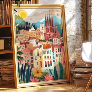 Impresión de viaje a Barcelona, España, decoración de pared de Barcelona, póster de Barcelona, impresión de viaje a España, impresión artística de Barcelona, póster de España, impresión de Barcelona
